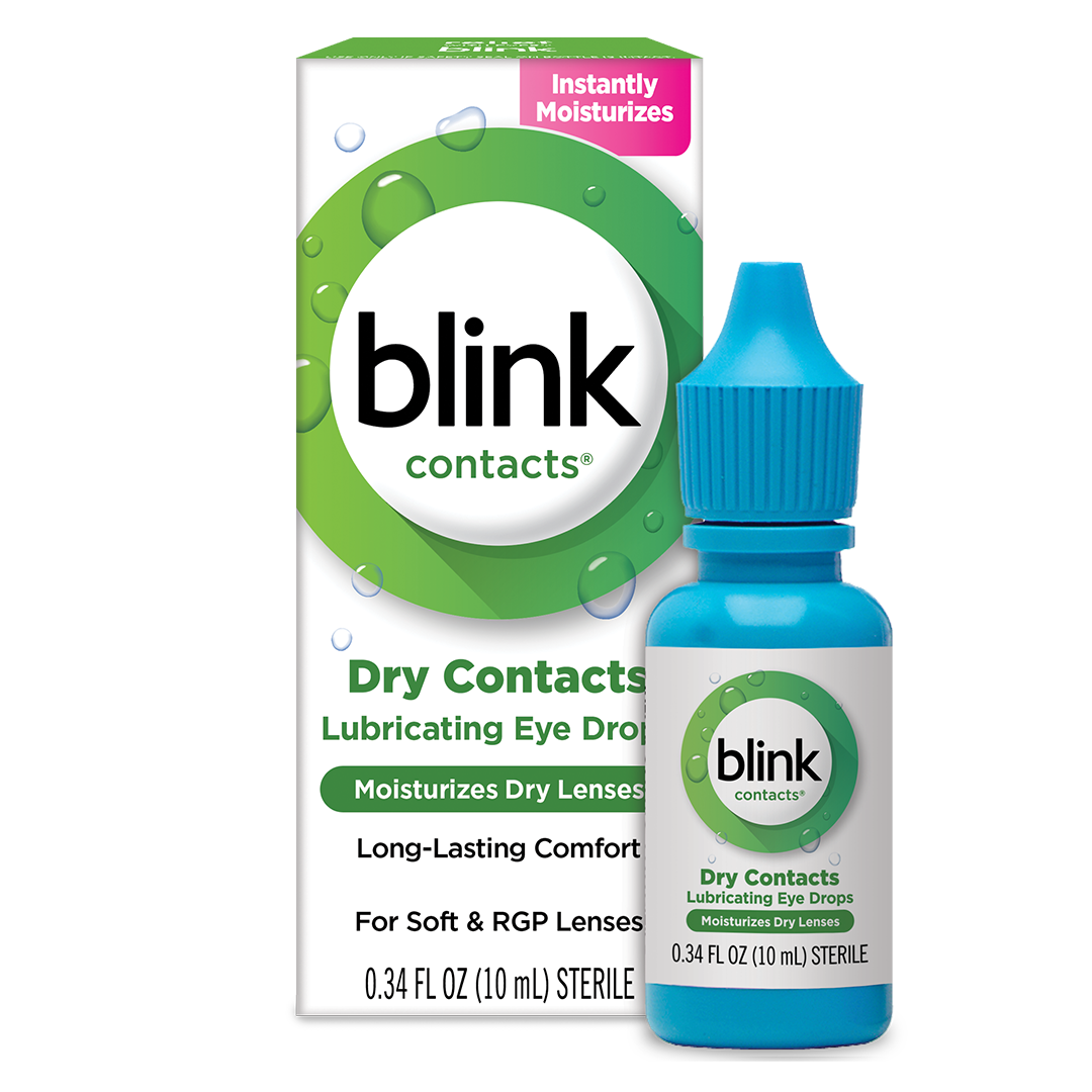 0.34 FL oz (10 mL) bottle of blink contacts® Lubricating Eye Drops