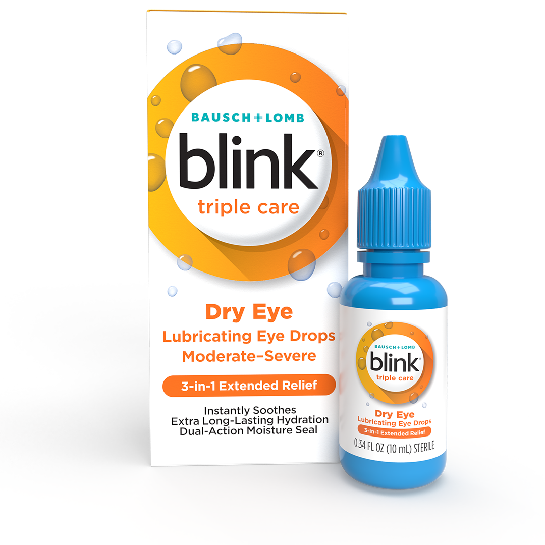 34 fl oz bottle of blink® triple care Lubricating Eye Drops